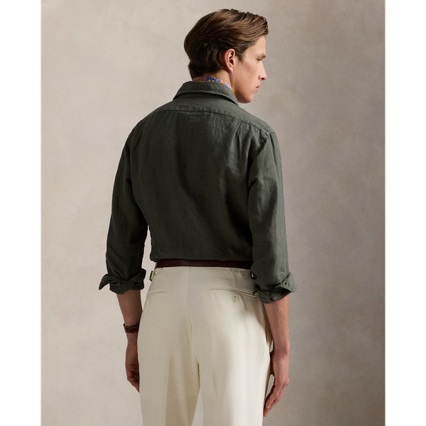 New Olive Classic Fit Linen Shirt Polo Ralph Lauren 5