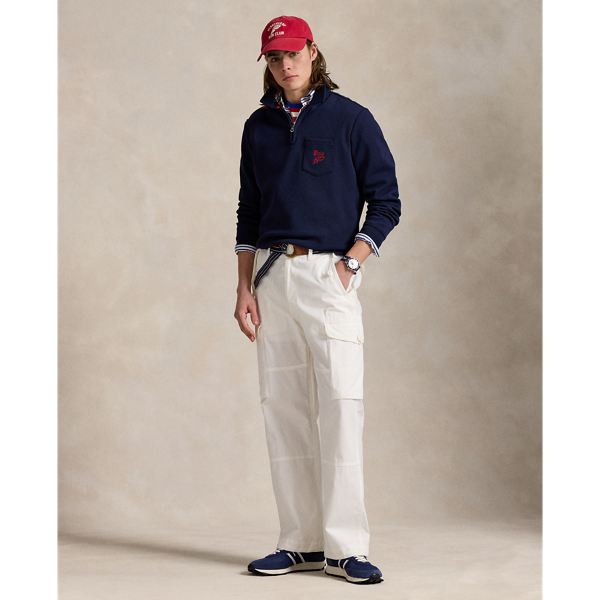 Double-Knit Mesh Collared Sweatshirt