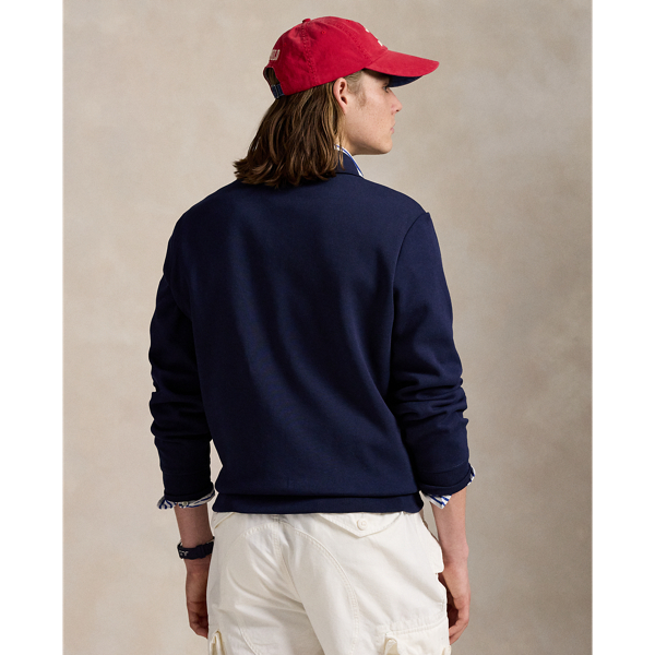 Double-Knit Mesh Collared Sweatshirt