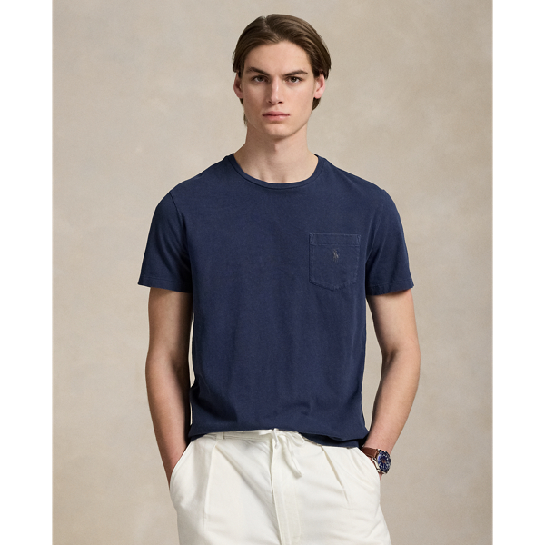 Standard Fit Cotton-Linen Pocket T-Shirt