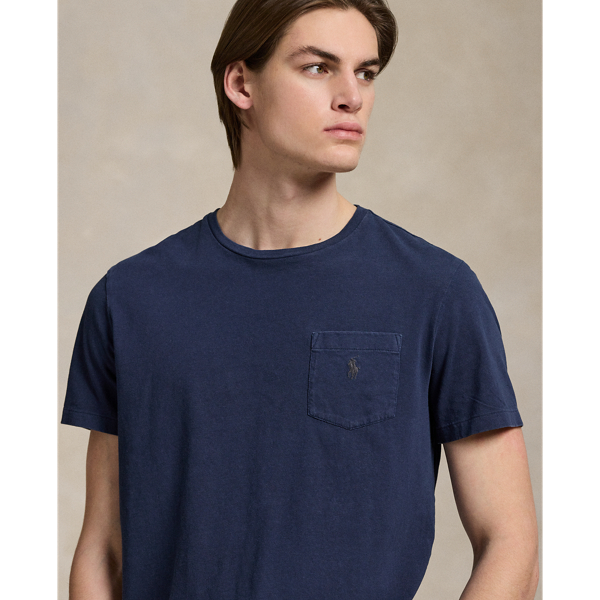 Standard Fit Cotton-Linen Pocket T-Shirt