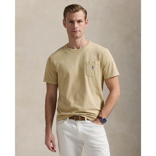 T-shirt à poche Standard en coton et lin