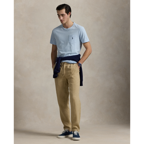 Standard Fit Cotton-Linen Pocket T-Shirt