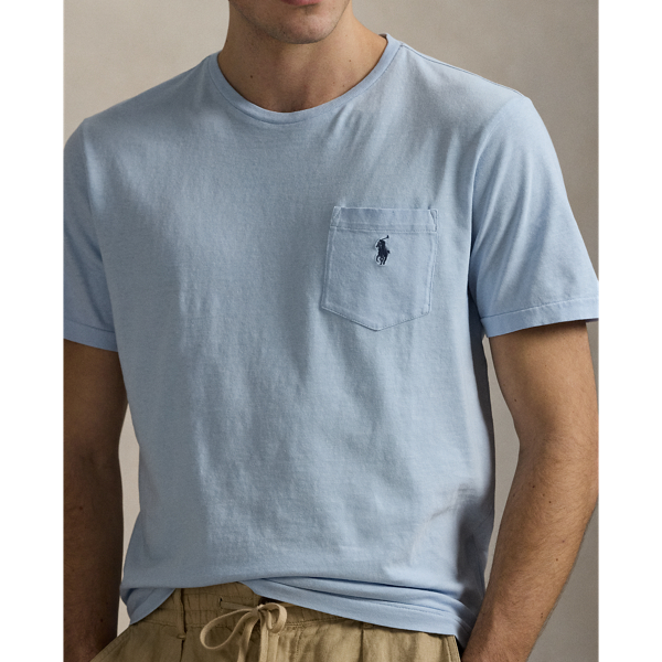 Standard Fit Cotton-Linen Pocket T-Shirt