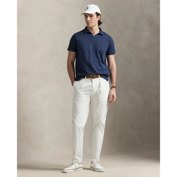 【関税&送料込】Polo Ralph Lauren Melanesiano Ivory Cotton B Cotton Polo-shirt with contrast embroidery brand POLO RALPH