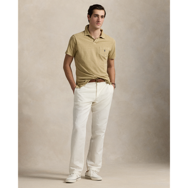 Standard Fit Cotton-Linen Polo Shirt