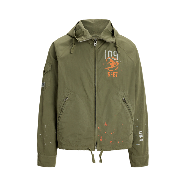 Garment-Dyed Twill Hooded Jacket