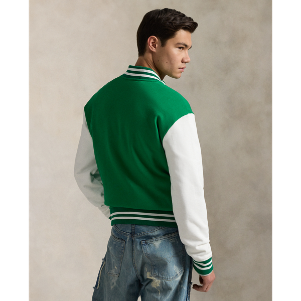 Fleece Graphic Baseball Jacket