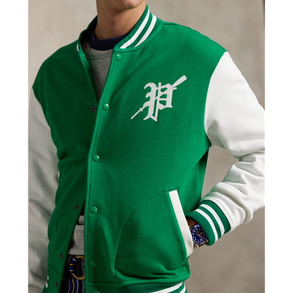 Fleece Graphic Baseball Jacket