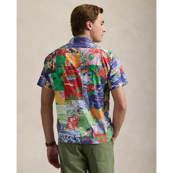 Classic Fit Patchwork-Print Oxford Shirt