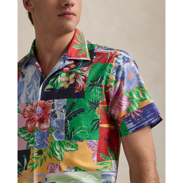 Classic Fit Patchwork-Print Oxford Shirt
