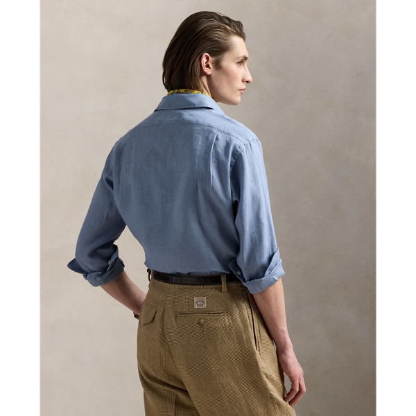 Channel Blue Classic Fit Linen Shirt Polo Ralph Lauren 5