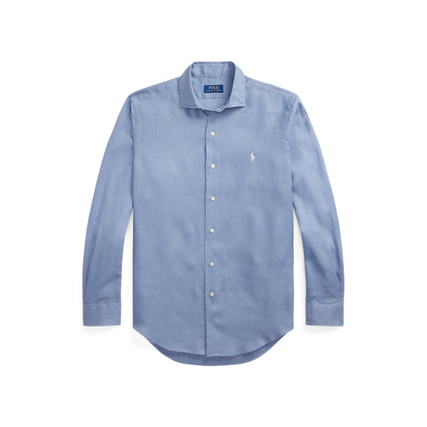 Channel Blue Classic Fit Linen Shirt Polo Ralph Lauren 2