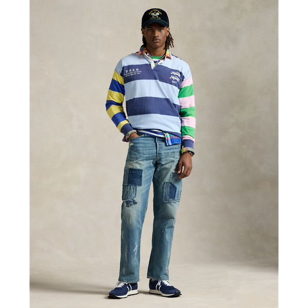 Vintage Fit Striped Jersey Rugby Shirt
