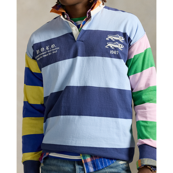 Vintage Fit Striped Jersey Rugby Shirt