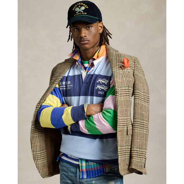 Vintage Fit Striped Jersey Rugby Shirt