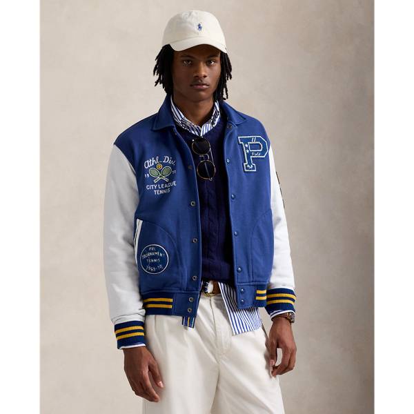 アウターその他 POLO RALPH LAUREN File Fleece Letterman Jacket Navy Fleece Letterman Jacket