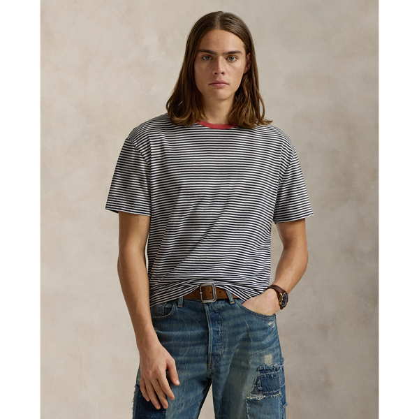 Classic Fit Striped Gauze Jersey T-Shirt
