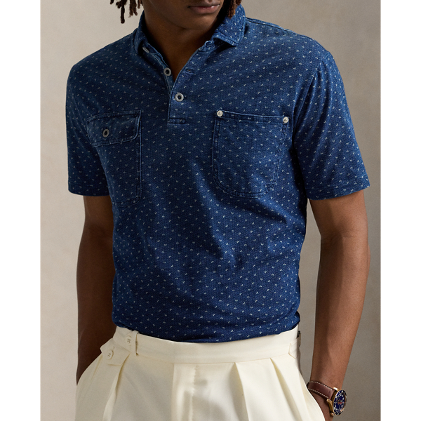 Classic Fit Indigo Jersey Polo Shirt