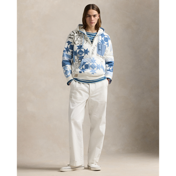 Vintage Fit Patchwork Fleece Hoodie for Men | Ralph Lauren® GI