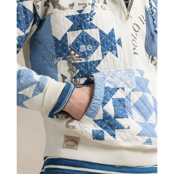 Vintage Fit Patchwork Fleece Hoodie for Men | Ralph Lauren® GI