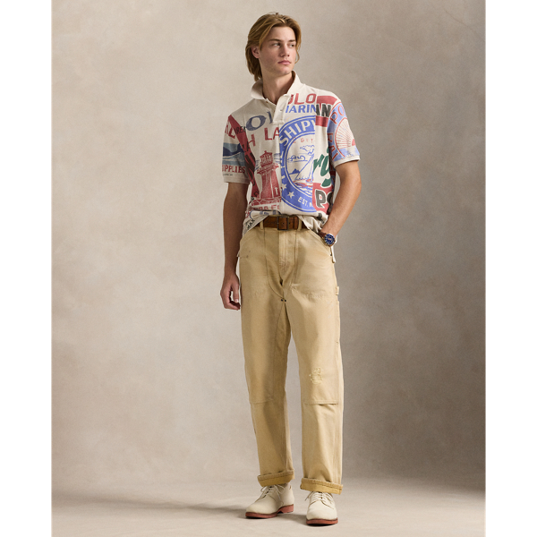 Classic Dry Goods–Print Mesh Polo Shirt