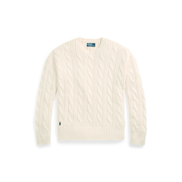 RALPH LAUREN シルク100%ケーブルニットジレビッグカラーL