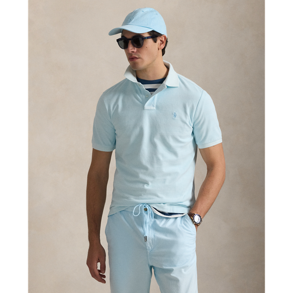 Mineralgef&auml;rbtes Classic-Fit Poloshirt Polo Ralph Lauren in Himmel 1