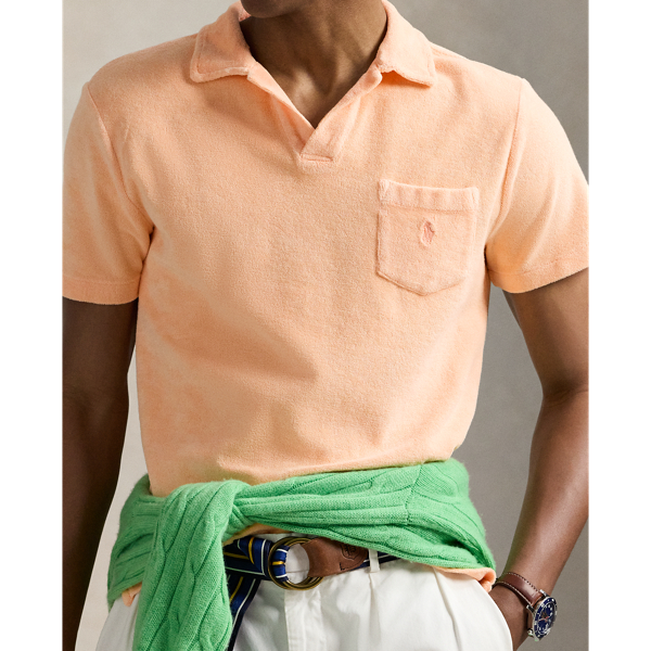 Mineral-Dyed Terry Polo Shirt