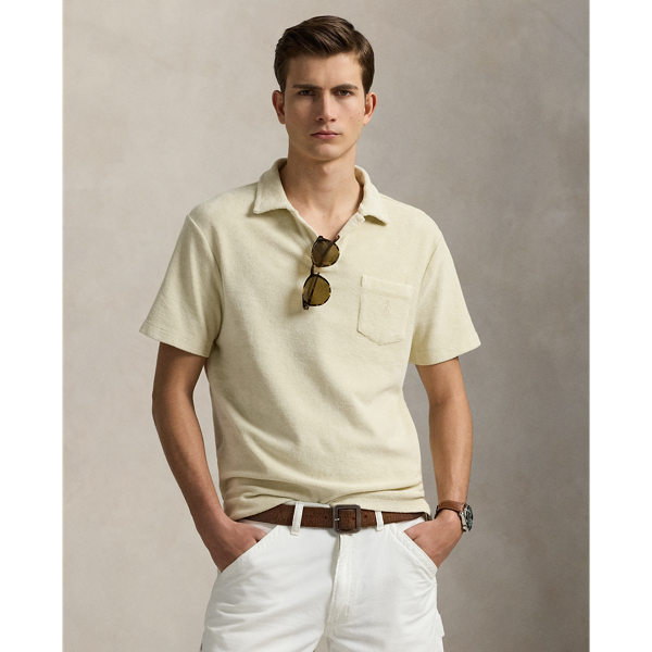Polo en coton éponge teint aux minéraux