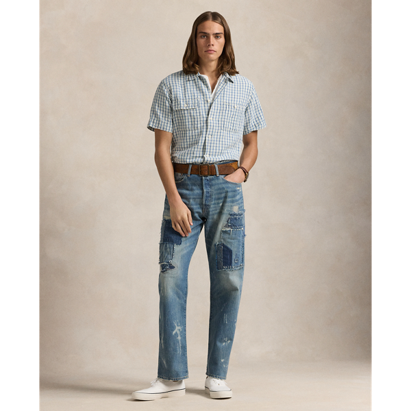 Classic Fit Plaid Cotton-Linen Shirt