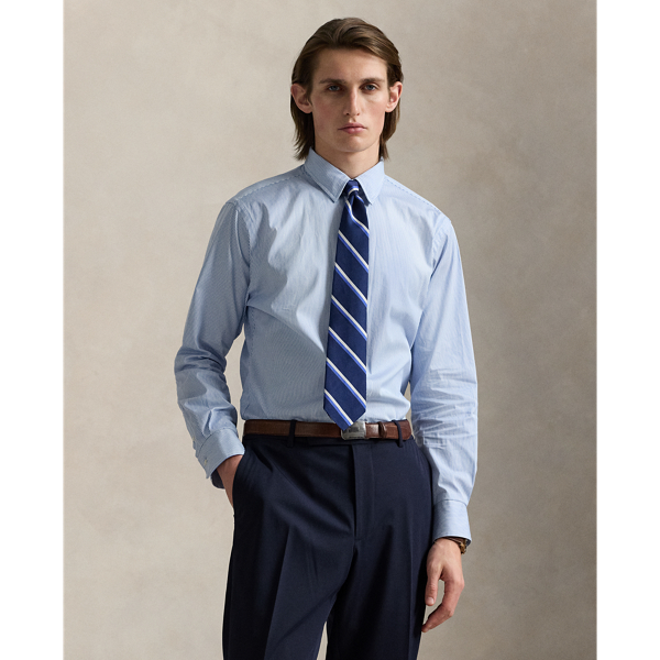 Classic Fit Striped Poplin Shirt