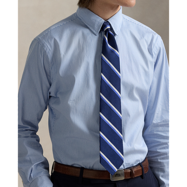 Classic Fit Striped Poplin Shirt