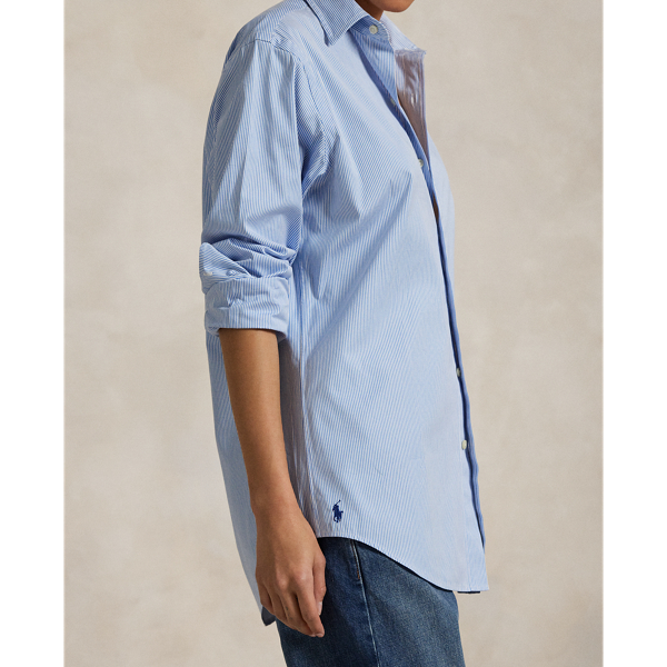 Classic Fit Striped Poplin Shirt