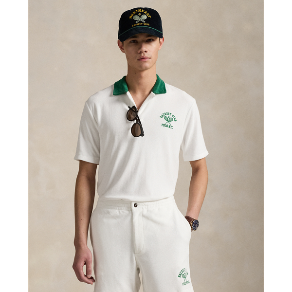 Standard Fit Terry Graphic Polo Shirt
