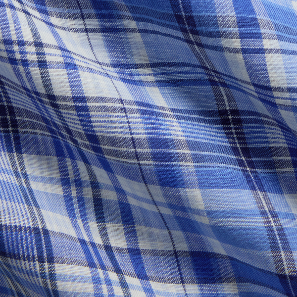 Classic Fit Plaid Linen Shirt