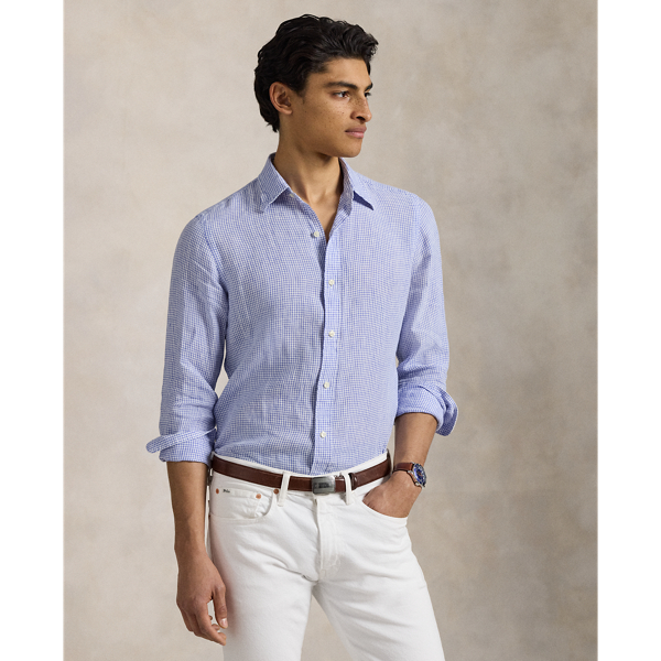 Classic Fit Checked Linen Shirt