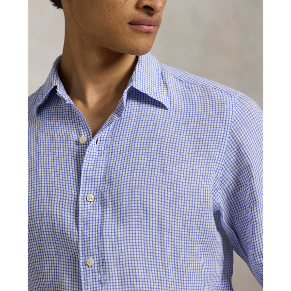 Classic Fit Checked Linen Shirt