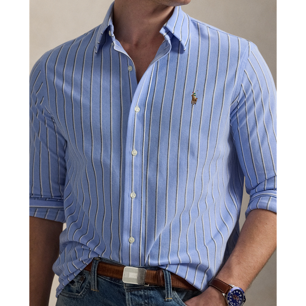 Striped Knit Oxford Shirt