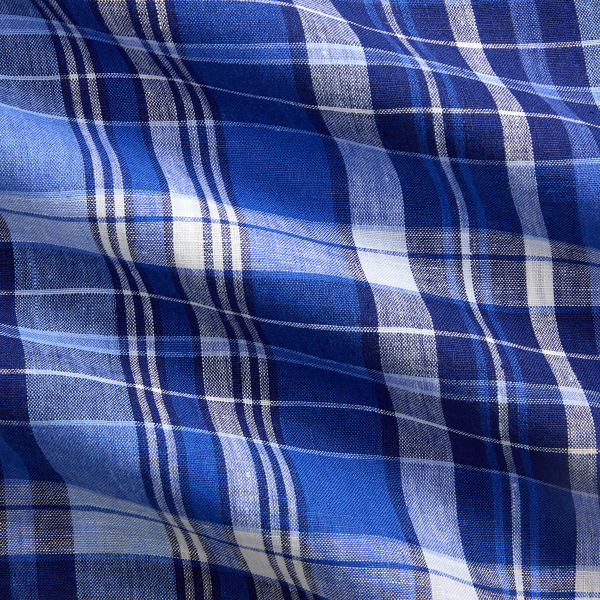 Classic Fit Plaid Linen Popover Shirt