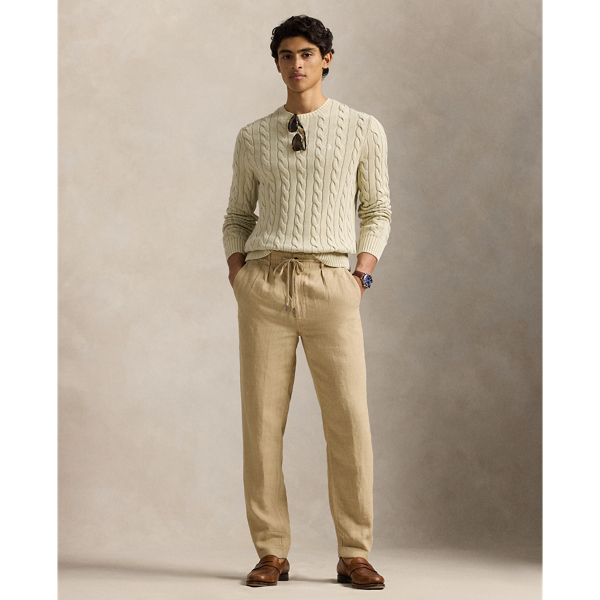 スウェット・トレーナー RALPH LAUREN Cable-Knit Mineral-Dyed Cotton Jumper Olive Gre Cable-Knit Mineral-Dyed Cotton Sweater