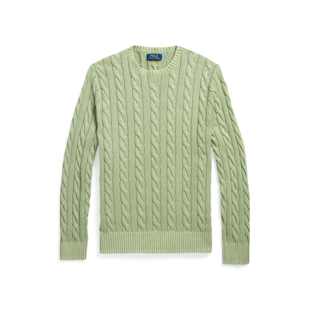 スウェット・トレーナー RALPH LAUREN Cable-Knit Mineral-Dyed Cotton Jumper Olive Gre Cable-Knit Mineral-Dyed Cotton Sweater