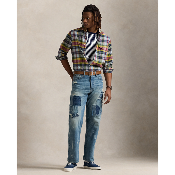 Classic Fit Indigo Madras Shirt