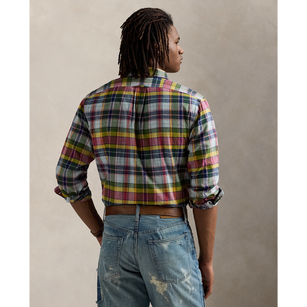 Classic Fit Indigo Madras Shirt