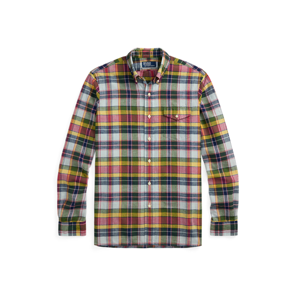 Classic Fit Indigo Madras Shirt