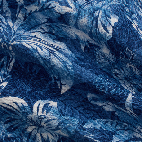 Classic Fit Tropical-Print Linen Shirt