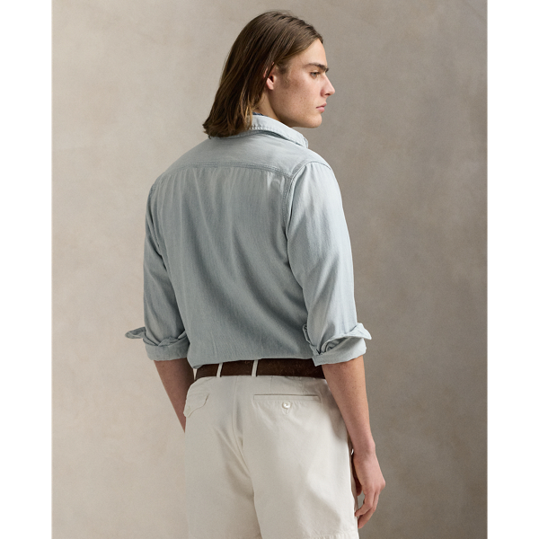 現行 POLO RALPH LAUREN パッチワーク ストライプ ウール POLO RALPH LAUREN シャツ クラシック フィット パッチワーク