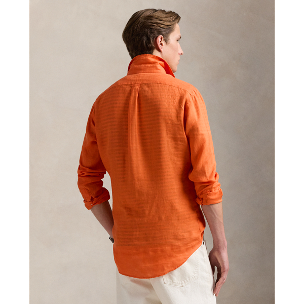 Camicia in lino Custom-Fit Polo Ralph Lauren in Arancio Kona 5