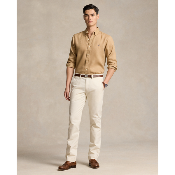 Custom-Fit Leinenhemd Polo Ralph Lauren in Retro-Khaki 4