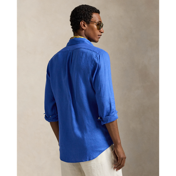 New Iris Blue Custom Fit Linen Shirt Polo Ralph Lauren 5
